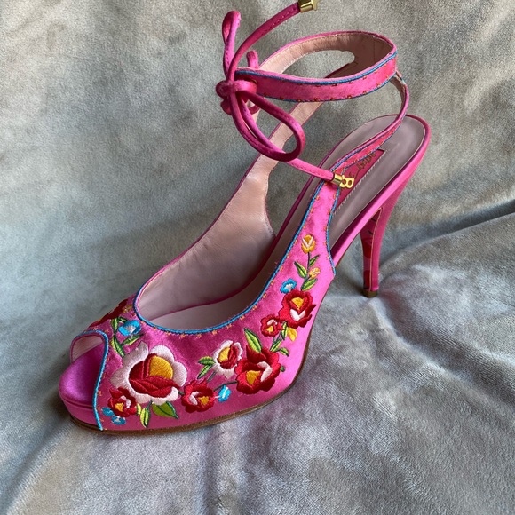 Betsey Johnson Shoes - Pink Embellished High Heel Shoes